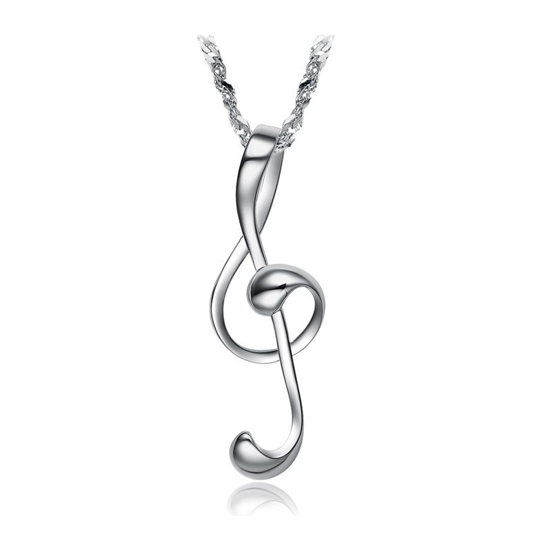 Halsband Med Platinaplätering I Titan Och Pålitligt Rykte För Kvinnlig Musiknotation Halsband Med Platinaplätering I Titan Och Pålitligt Rykte För Kvinnlig Musiknotation