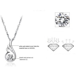 Brett Utbud Av Platinapläterat Titanhalsband Med Diamanter För Kvinnor