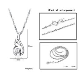 Brett Utbud Av Platinapläterat Titanhalsband Med Diamanter För Kvinnor