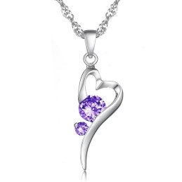 Brett Utbud Av Platinapläterat Titanhalsband Med Diamanter För Kvinnor