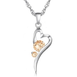 Brett Utbud Av Platinapläterat Titanhalsband Med Diamanter För Kvinnor