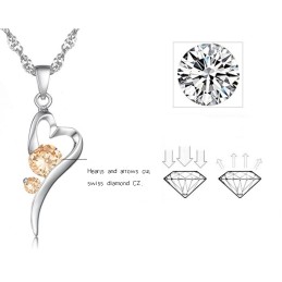 Brett Utbud Av Platinapläterat Titanhalsband Med Diamanter För Kvinnor