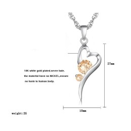 Brett Utbud Av Platinapläterat Titanhalsband Med Diamanter För Kvinnor