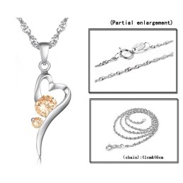 Brett Utbud Av Platinapläterat Titanhalsband Med Diamanter För Kvinnor