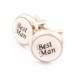 Best Man Titan- Och Svart Ip-Pläterade Runda Manschettknappar