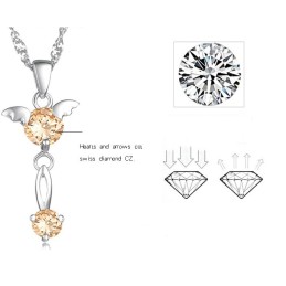 Kvalitets- Och Kvantitetsgaranterat Platinapläterat Titanhalsband Med Diamanter För Kvinnor