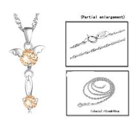 Kvalitets- Och Kvantitetsgaranterat Platinapläterat Titanhalsband Med Diamanter För Kvinnor