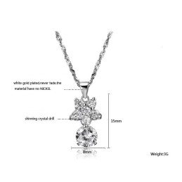 Drottningen Av Kvalitet, Kvinnlig Stjärna, Platinapläterat Titanhalsband Med Strass