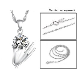 Brett Utbud Av Lila Platinapläterad Titanhalsband Med Diamanter För Kvinnor
