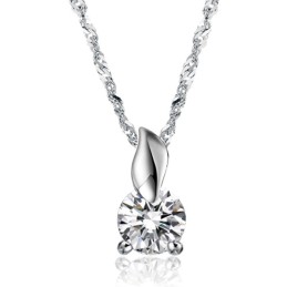 Lättanvänt Halsband I Platinapläterat Titan Med Diamanter För Kvinnor