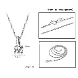 Lättanvänt Halsband I Platinapläterat Titan Med Diamanter För Kvinnor