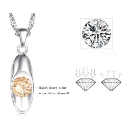 Kvalitets- Och Kvantitetsgaranterat Platinapläterat Titanhalsband Med Diamanter För Kvinnor