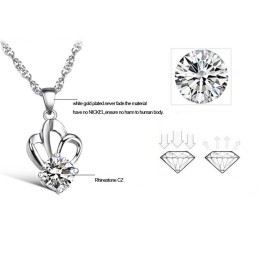 Lättanvänt Halsband För Kvinnor Med Allergivänligt Platinapläterat Titan Och Strass