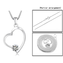 Brett Utbud Av Platinapläterat Titanhalsband Med Diamanter För Kvinnor