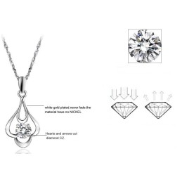 Kvalitets- Och Kvantitetsgaranterat Platinapläterat Titanhalsband Med Diamanter För Kvinnor