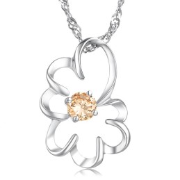 Brett Utbud Av Lila Platinapläterad Titanhalsband Med Diamanter För Kvinnor