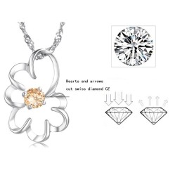 Brett Utbud Av Lila Platinapläterad Titanhalsband Med Diamanter För Kvinnor