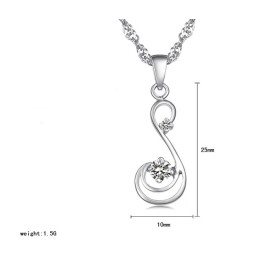 Kvalitets- Och Kvantitetsgaranterat Platinapläterat Titanhalsband Med Diamanter För Kvinnor