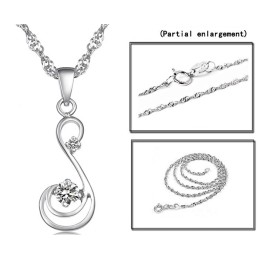 Kvalitets- Och Kvantitetsgaranterat Platinapläterat Titanhalsband Med Diamanter För Kvinnor