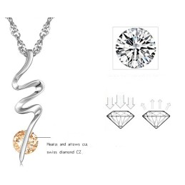 Välkänt För Sin Fina Kvalitet, Platinapläterat Titanhalsband Med Diamanter För Kvinnor