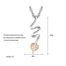 Välkänt För Sin Fina Kvalitet, Platinapläterat Titanhalsband Med Diamanter För Kvinnor