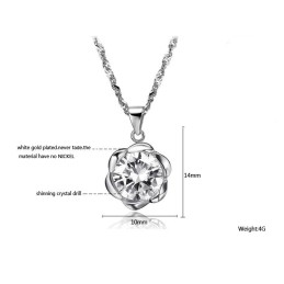 Stabil Kvalitet För Kvinnor I Rosformad Platinapläterad Titanhalsband