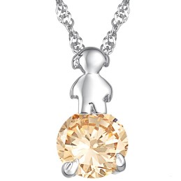 Slitstarkt Halsband I Platinapläterat Titan Med Diamanter För Kvinnor