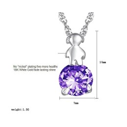 Slitstarkt Halsband I Platinapläterat Titan Med Diamanter För Kvinnor