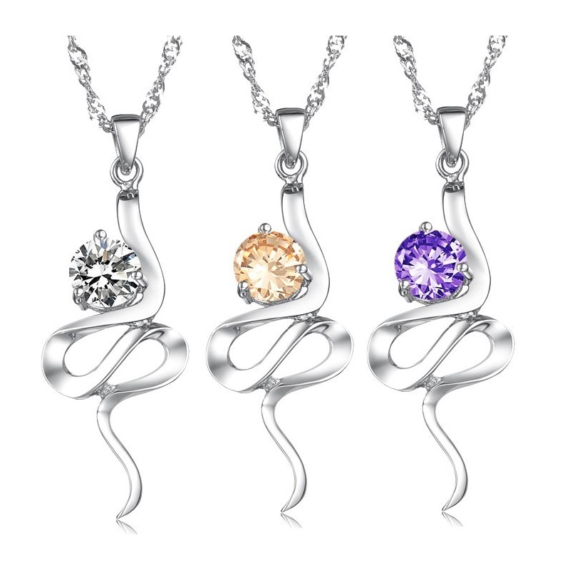 Pålitligt Rykte För Kvinnor, Lila Platinapläterat Titanhalsband Med Strass Pålitligt Rykte För Kvinnor, Lila Platinapläterat Titanhalsband Med Strass