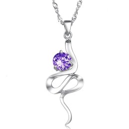 Pålitligt Rykte För Kvinnor, Lila Platinapläterat Titanhalsband Med Strass