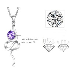 Pålitligt Rykte För Kvinnor, Lila Platinapläterat Titanhalsband Med Strass