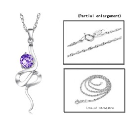 Pålitligt Rykte För Kvinnor, Lila Platinapläterat Titanhalsband Med Strass