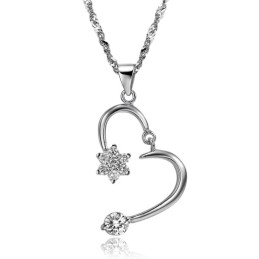 Kvalitets- Och Kvantitetsgaranterat Platinapläterat Titanhalsband Med Strass För Kvinnor