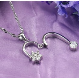Kvalitets- Och Kvantitetsgaranterat Platinapläterat Titanhalsband Med Strass För Kvinnor