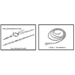 Kvalitets- Och Kvantitetsgaranterat Platinapläterat Titanhalsband Med Strass För Kvinnor