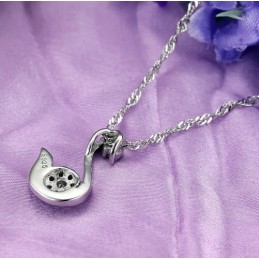 Lättanvänt Halsband I Platinapläterat Titan Med Strass För Kvinnor