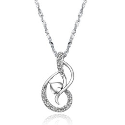 Högkvalitativt Halsband I Platinapläterat Titan Med Strass För Kvinnor