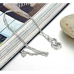 Högkvalitativt Halsband I Platinapläterat Titan Med Strass För Kvinnor
