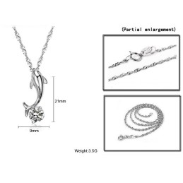 Kvalitets- Och Kvantitetsgaranterat Halsband I Platinapläterad Titan Med Diamanter För Kvinnor