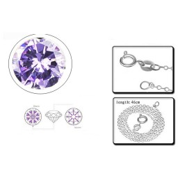 Brett Utbud Av Platinapläterat Titanhalsband Med Diamanter För Kvinnor
