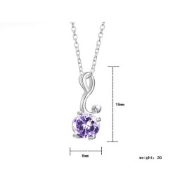 Brett Utbud Av Platinapläterat Titanhalsband Med Diamanter För Kvinnor