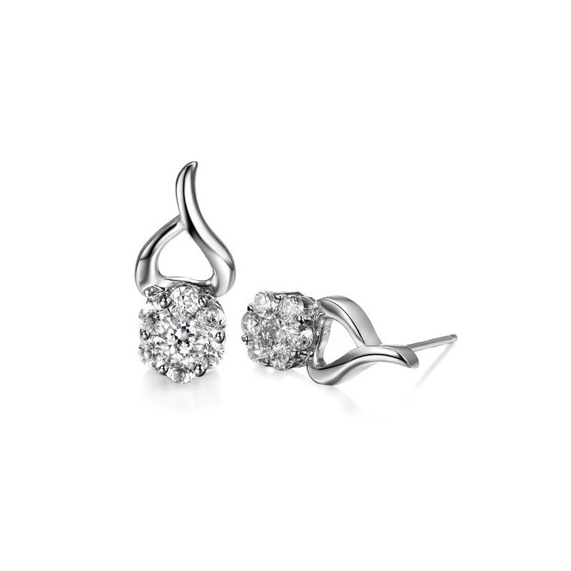 Säljer Bra Över Hela Världen Allergifria Örhängen I Platinapläterad Titan Med Diamanter För Kvinnor Säljer Bra Över Hela Världen Allergifria Örhängen I Platinapläterad Titan Med Diamanter För Kvinnor