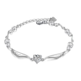 Högkvalitativt Platinapläterat Titanarmband För Kvinnor Med Strass