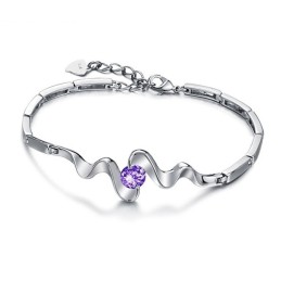 Högkvalitativt Lila Platinapläterat Titanarmband Med Diamanter För Kvinnor