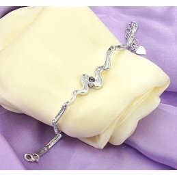 Högkvalitativt Lila Platinapläterat Titanarmband Med Diamanter För Kvinnor