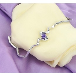 Högkvalitativt Lila Platinapläterat Titanarmband Med Diamanter För Kvinnor