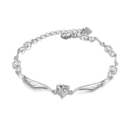 Brett Utbud Av Platinapläterat Titanarmband Med Diamanter För Kvinnor