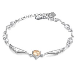 Brett Utbud Av Platinapläterat Titanarmband Med Diamanter För Kvinnor
