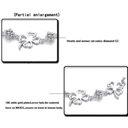 Drottningen Av Kvalitet, Kvinnligt Klöverformat Platinapläterat Titanarmband Med Diamanter