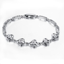 Kvalitets- Och Kvantitetsgaranterat Platinapläterat Titanarmband Med Diamanter För Kvinnor